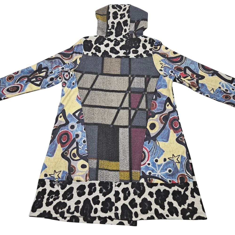 Patchwork Duster Eclectic Pattern Cardigan Coat S… - image 4